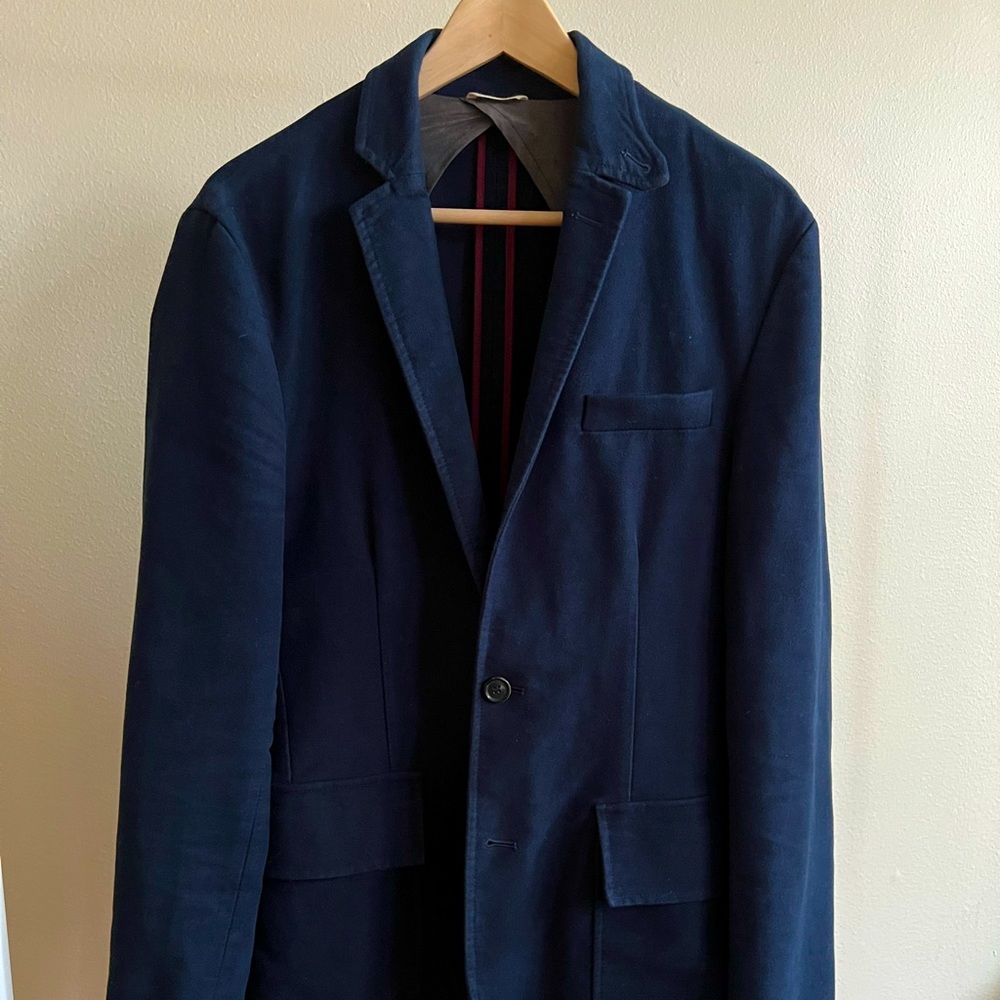 Billy Reid Felt Blazer (Custom Made) in Navy Blue